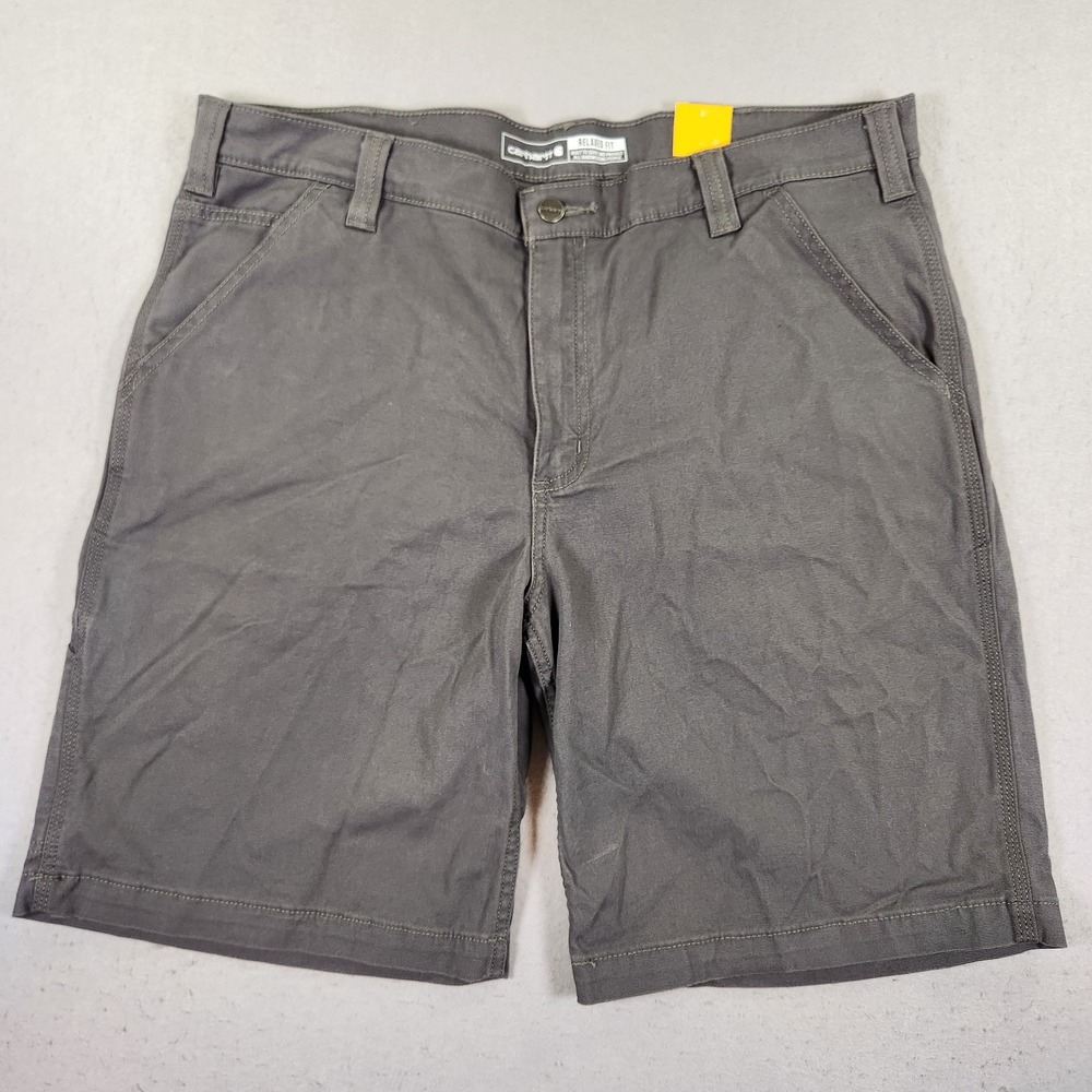 Carhartt Shorts Mens 38 Gray Relaxed 10" Rigby Dungaree Short Canvas NWT